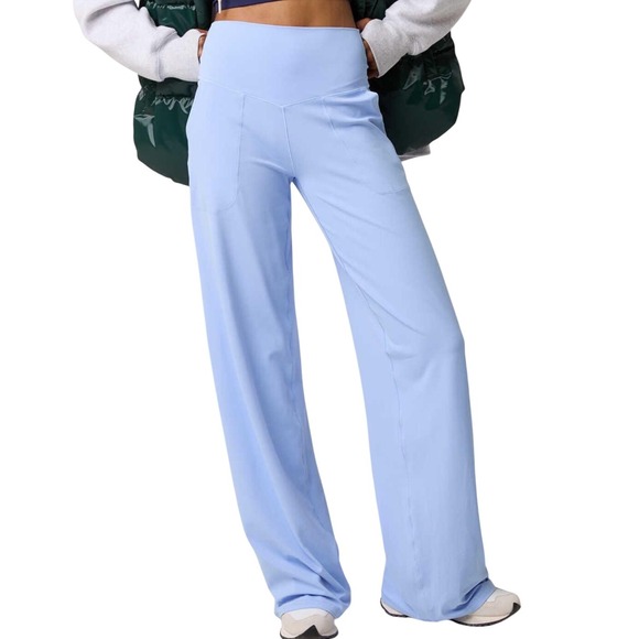 Aerie OFFLINE Real Me Xtra high waisted Trouser yoga pants ocean Blue Wide Leg S - Picture 1 of 8